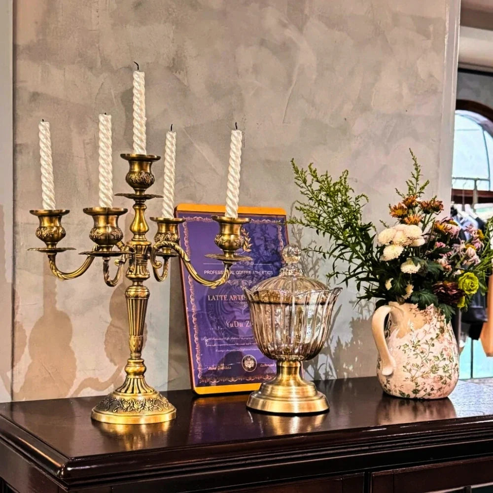 Candelabra Candle Holder, 3 or 5 Arm Taper Candle Holder, 8 Finishes