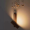Wood vase wall light detail