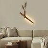 Wood vase wall light with stems