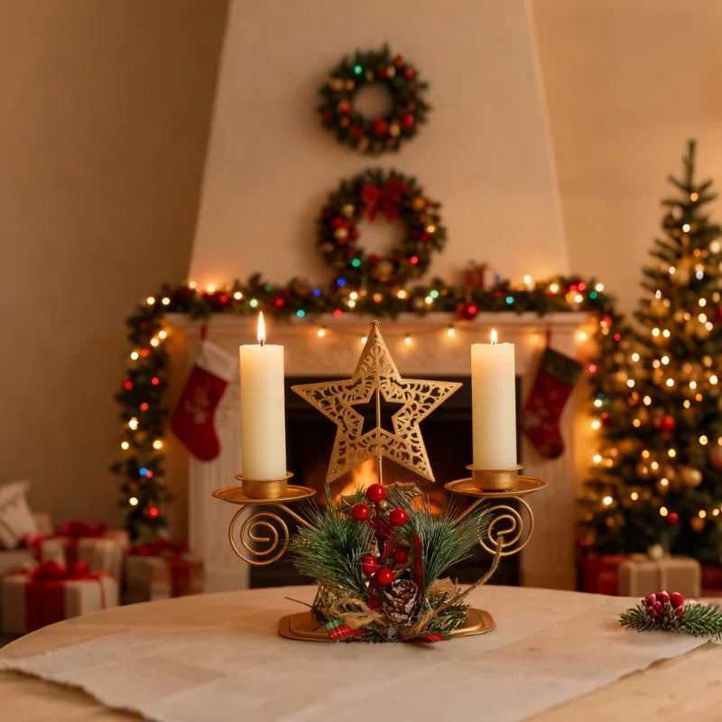 Christmas Taper Candle Holder