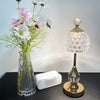 Gold art deco crystal lamp, cordless 3