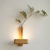 Beech wood vase wall light, medium