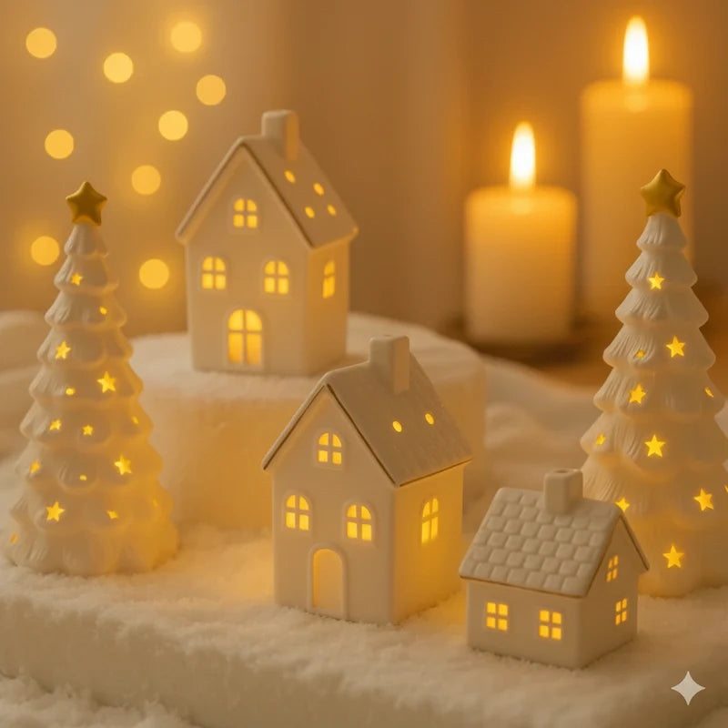 Ceramic Christmas Village Houses