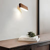 Rounded walnut wood rotatable wall light