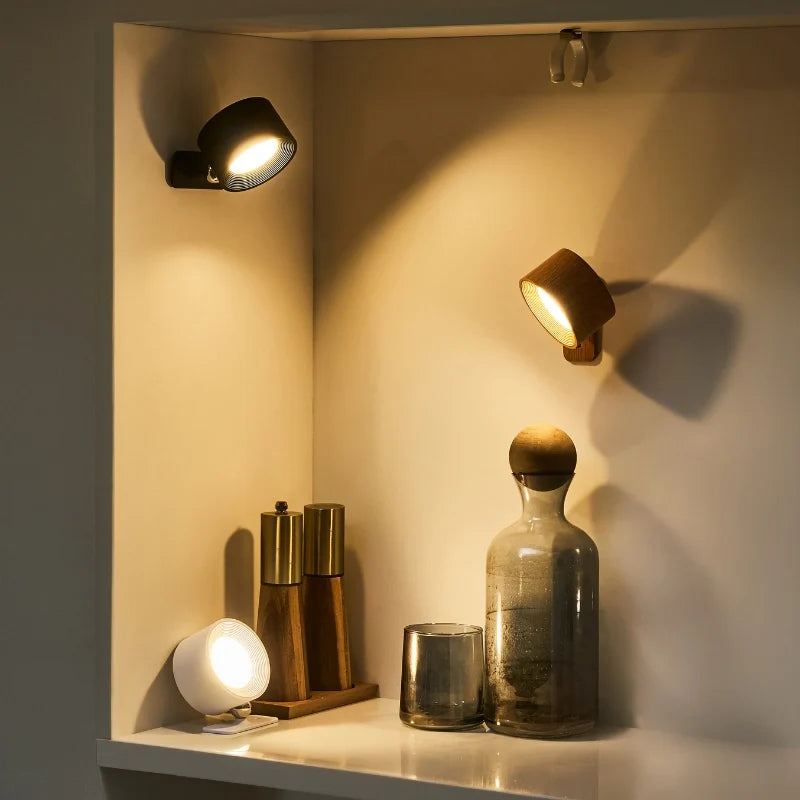 Cordless rechargeable wall sconce, stick-on wall light