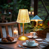 Cordless crystal table lamp with bronze base 7
