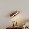 Rectangular walnut wood rotatable wall light