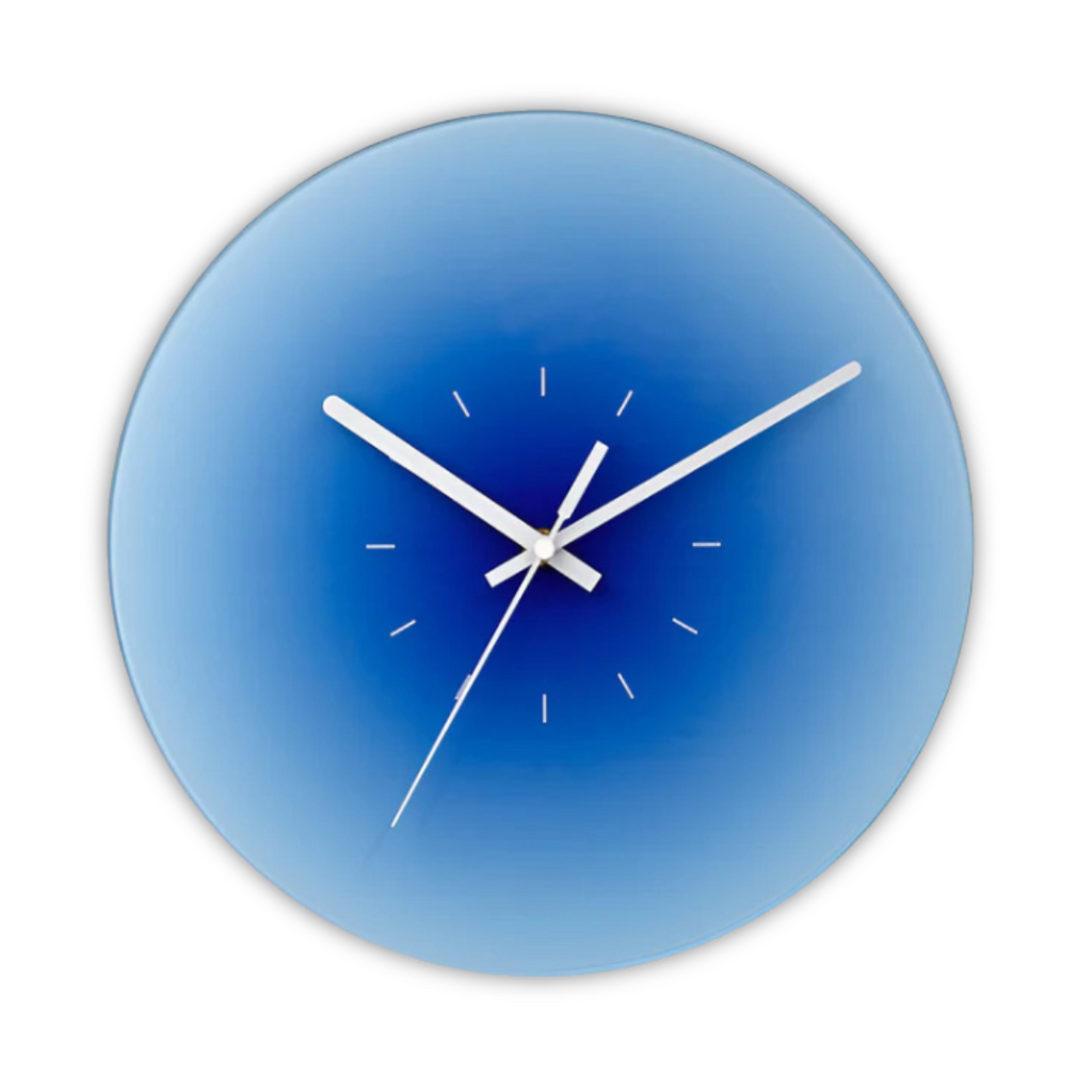 Sunset Wall Clock, Silent Gradient Glass Wall Clock, 12 Inch, 3 Colors
