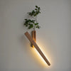 Beech wood vase wall light, large