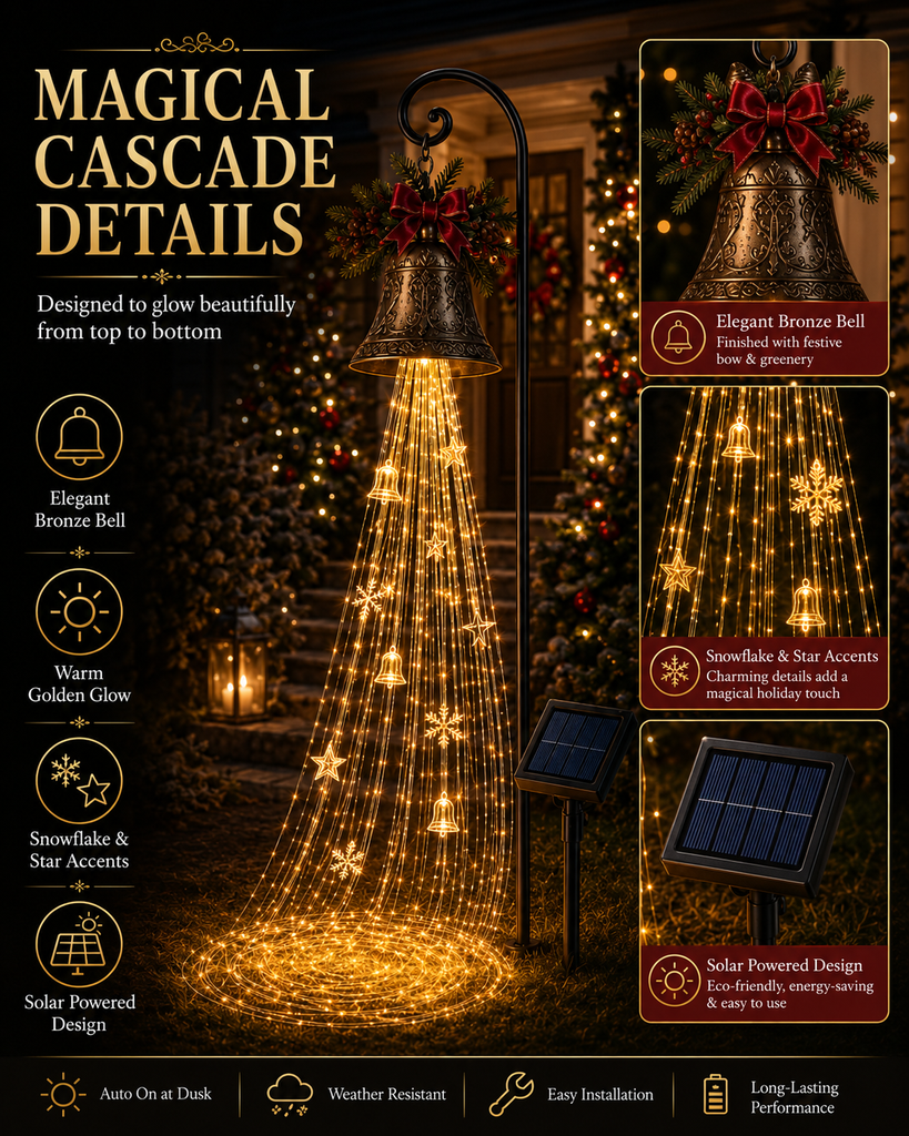 Christmas bell decoration solar yard light - photo 7