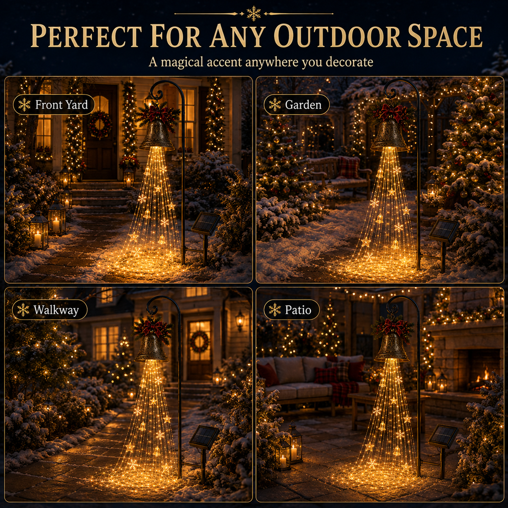 Christmas bell decoration solar yard light - photo 5