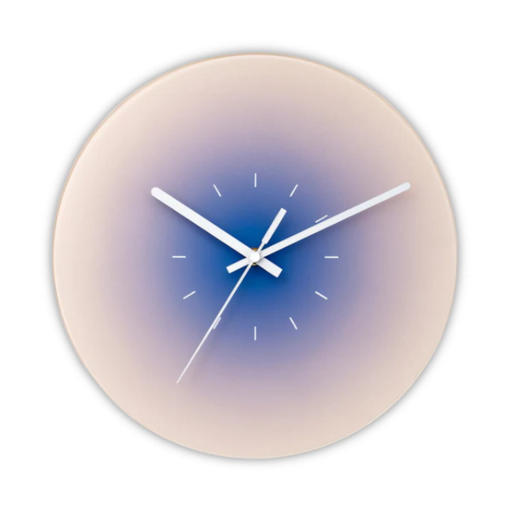 Sunset Wall Clock, Silent Gradient Glass Wall Clock, 12 Inch, 3 Colors