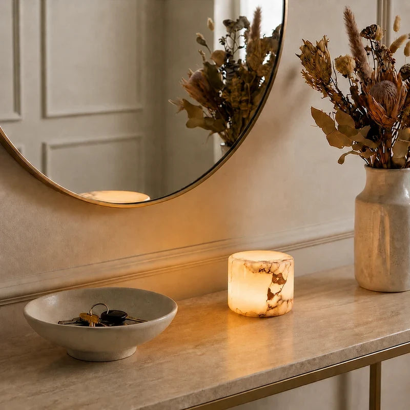 Marble table lamp, cordless rechargeable, product photo 6