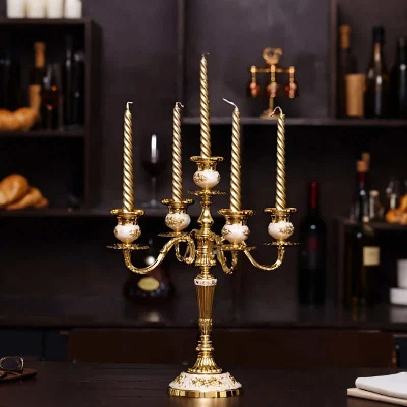 Candelabra Candle Holder, 3 or 5 Arm Taper Candle Holder, 8 Finishes