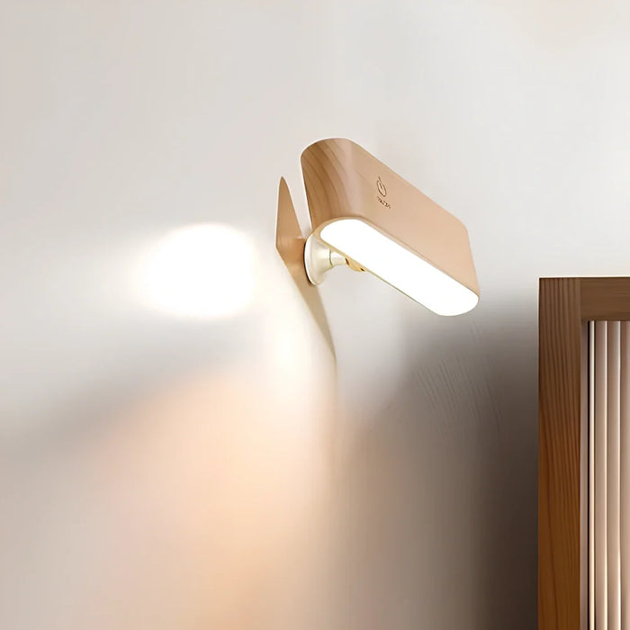 Rotatable Wood Wall Light, Cordless Magnetic
