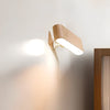 Rounded ash wood rotatable wall light
