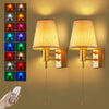 Battery wall lamp with fabric shade, product photo 6