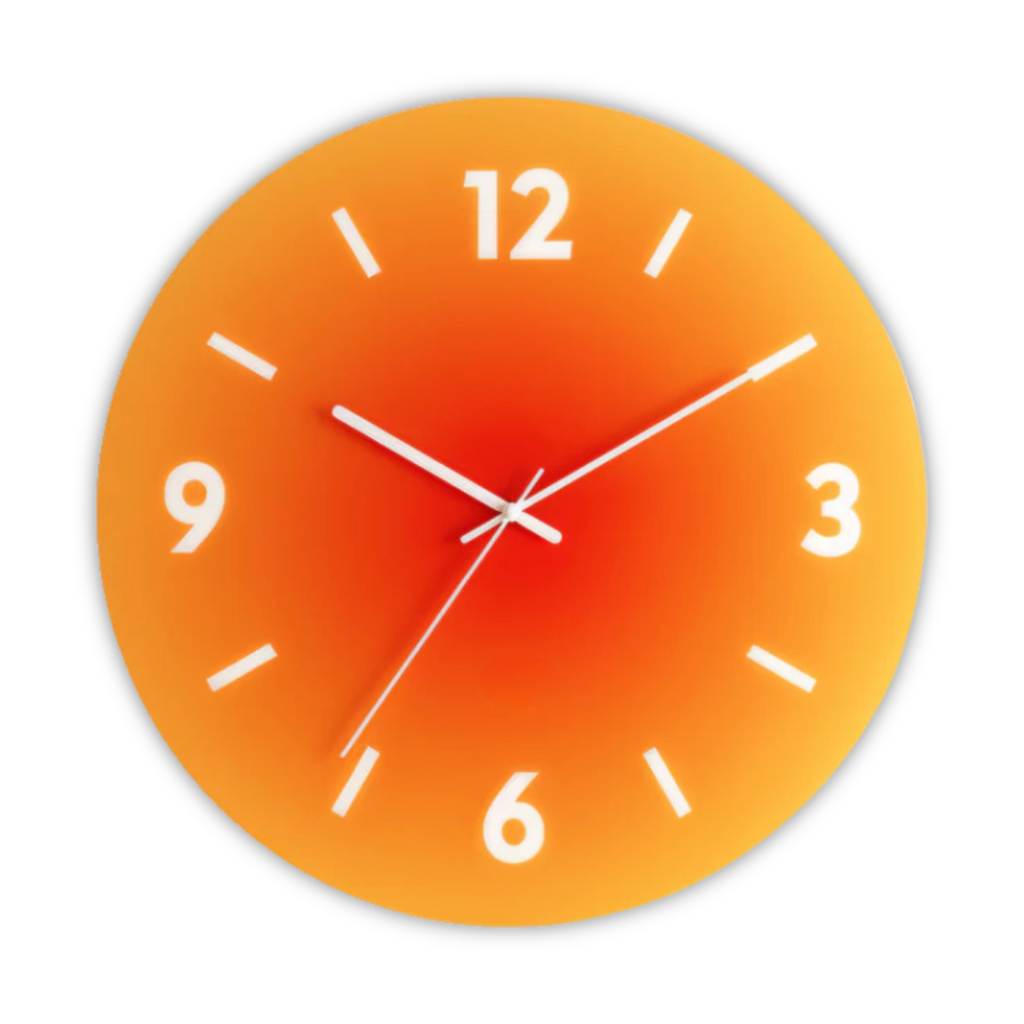Sunset Wall Clock, Silent Gradient Glass Wall Clock, 12 Inch, 3 Colors