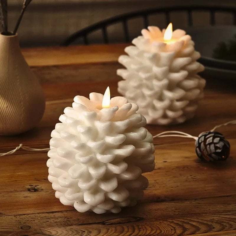 Flameless Pinecone Candles, LED Battery Candles with Remote, 2 to 8 Pack
