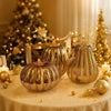 Pumpkin Light, Hand Blown Mercury Glass Lamp, Single or Set of 3