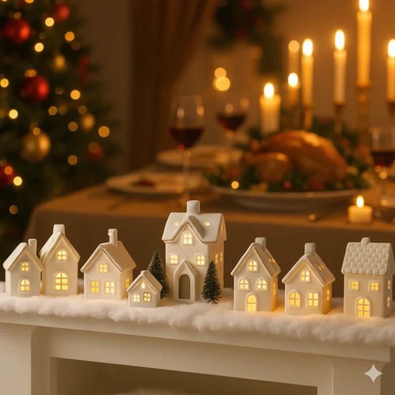 Ceramic Christmas Village Houses