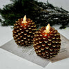 Flameless Pinecone Candles, LED Battery Candles with Remote, 2 to 8 Pack