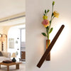 Walnut wood vase wall light, large
