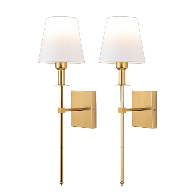 Battery operated wall sconce set of 2 with fabric shade 10