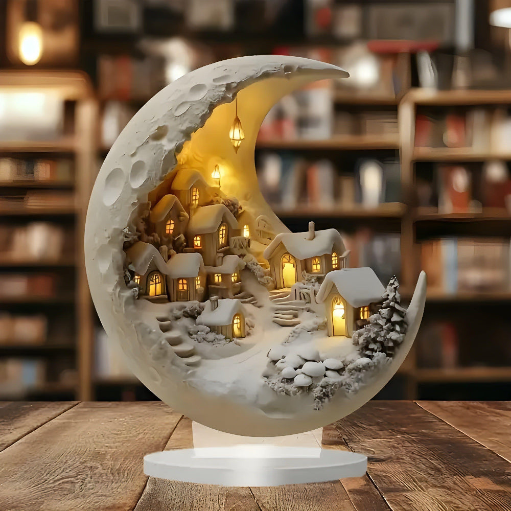 Moon Light Village Scene