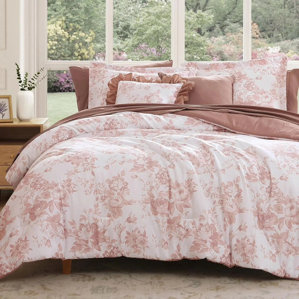 Floral duvet cover set on a bed, Bedding Set - photo 8