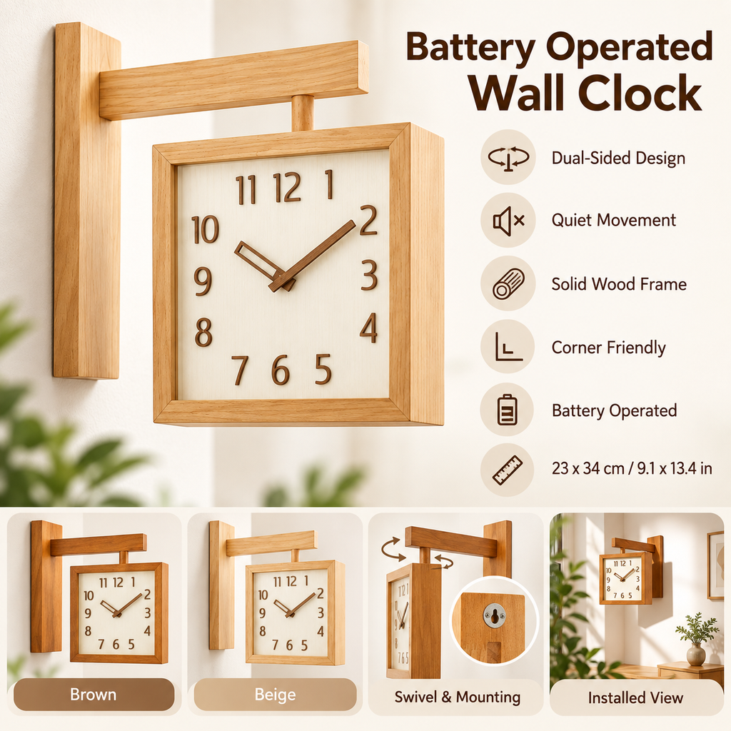 Wooden Pendulum Wall Clock