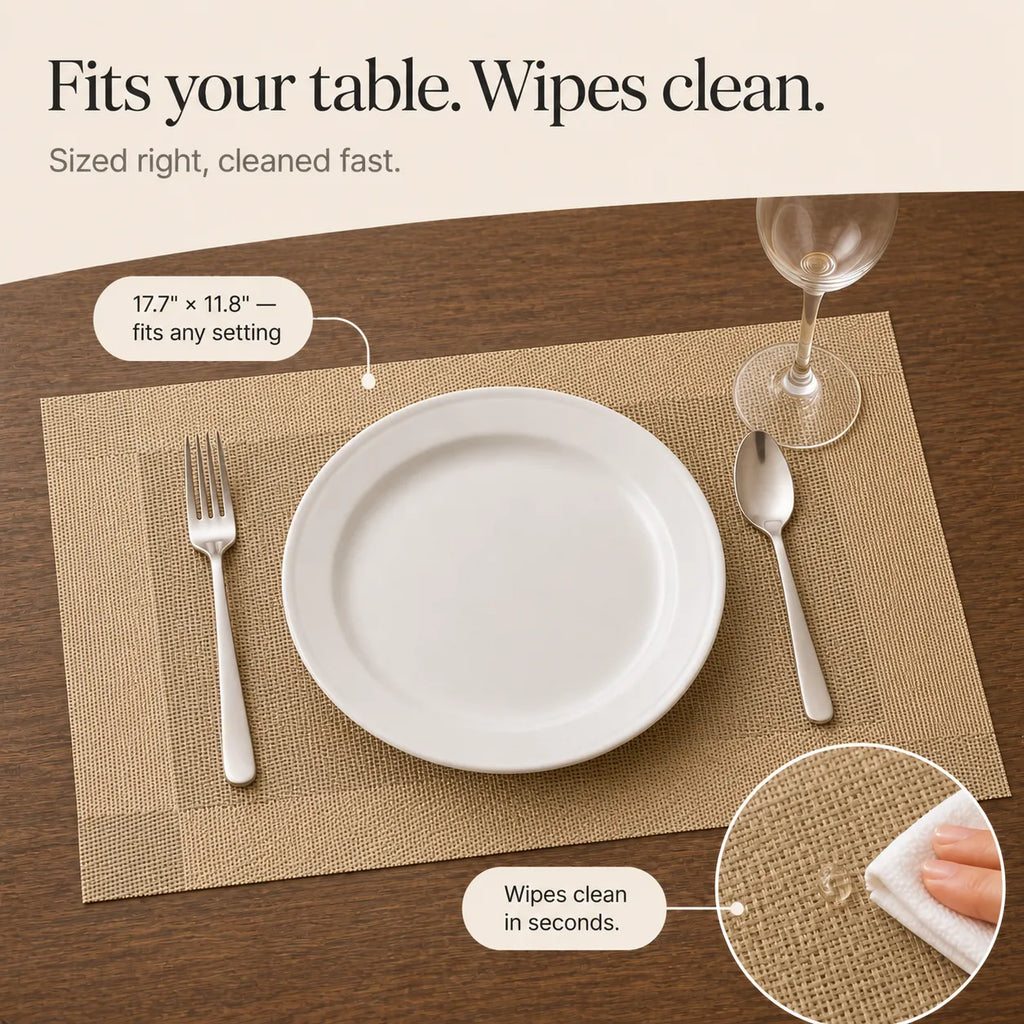 Woven vinyl placemats set of 4 6