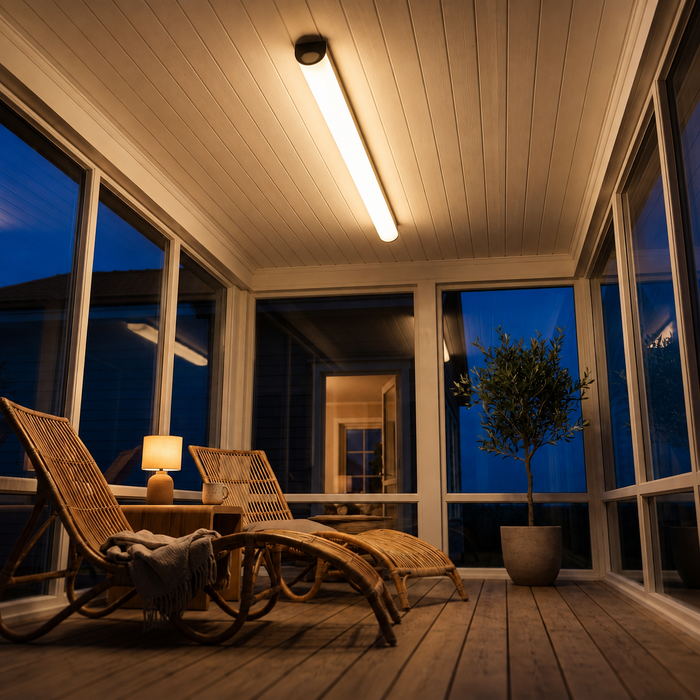 Linear Ceiling Light - Curved LED Flush Mount for Sunrooms