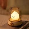 Cordless Table Lamp, Flame Night Light with Glass Dome, Rechargeable
