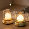 Cordless Table Lamp, Flame Night Light with Glass Dome, Rechargeable