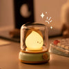 Cordless Table Lamp, Flame Night Light with Glass Dome, Rechargeable