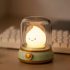 Cordless Table Lamp, Flame Night Light with Glass Dome, Rechargeable