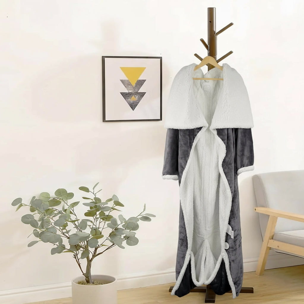 Wearable Heated Blanket with Foot Pocket