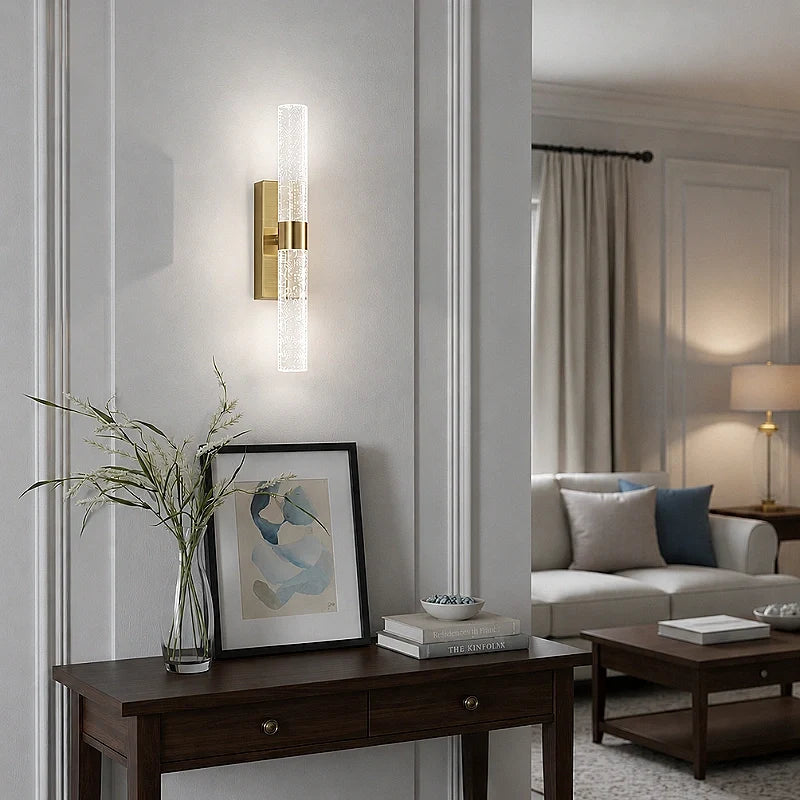 Crystal bubble wall light base