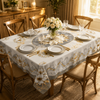 Embossed gold floral waterproof tablecloth 2