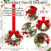 Christmas Wreath with Red Bow and Pinecones