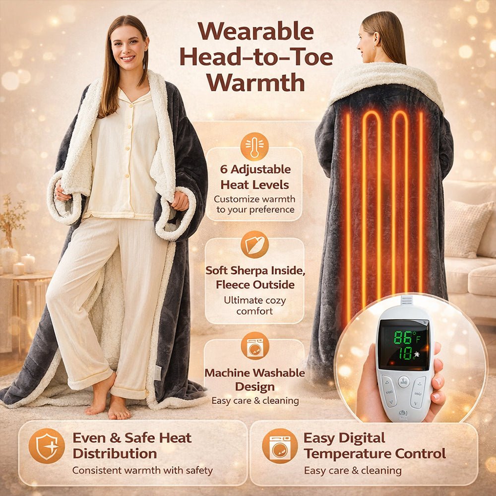 Sherpa Heated Throw Blanket