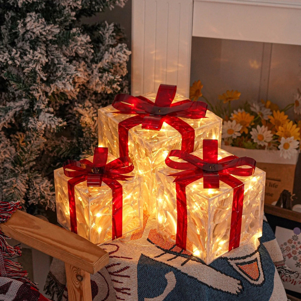 Lighted gift boxes set of 3 - photo 2