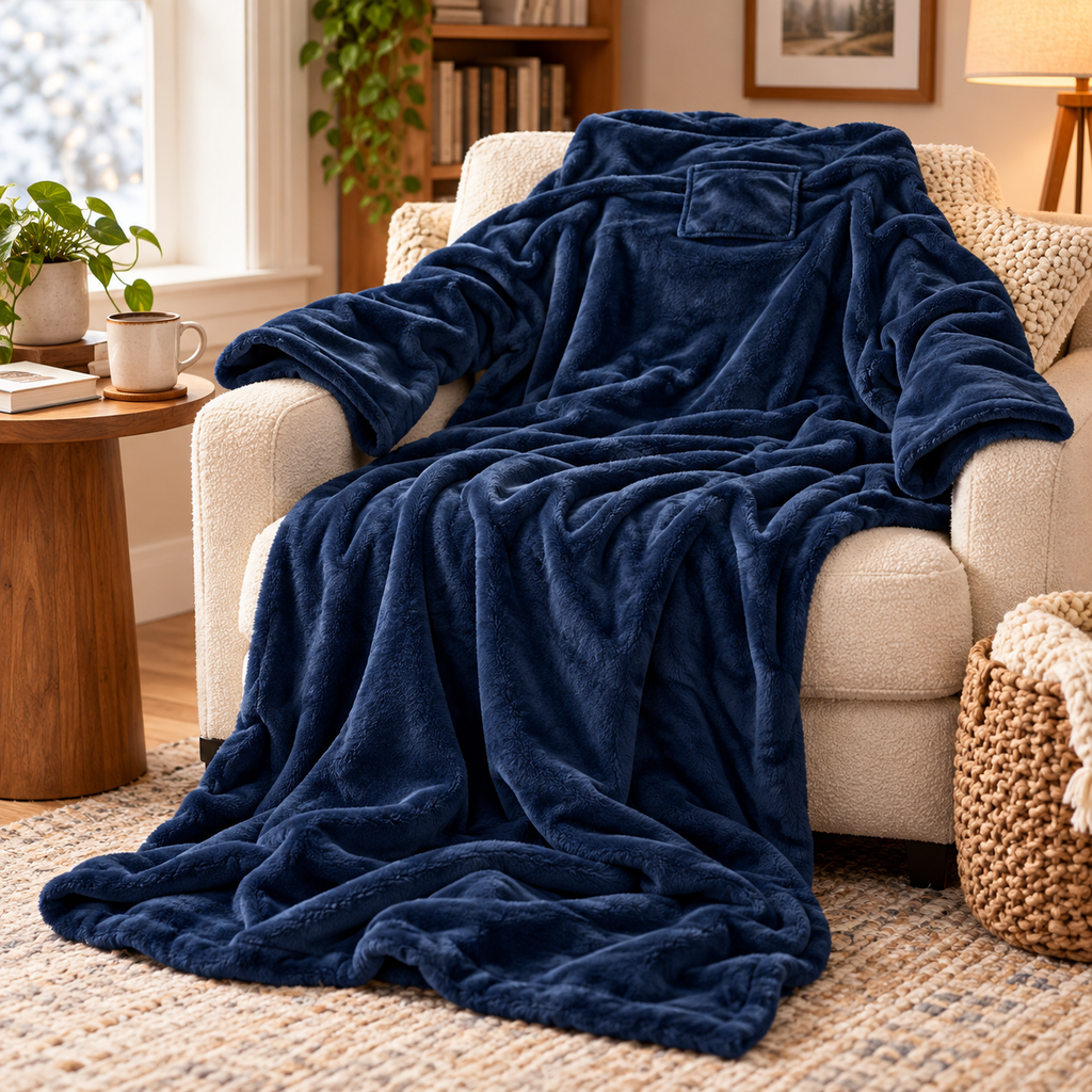 Heated Wearable Blanket with Sleeves