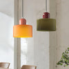 Bauhaus plug in pendant light, mid century glass