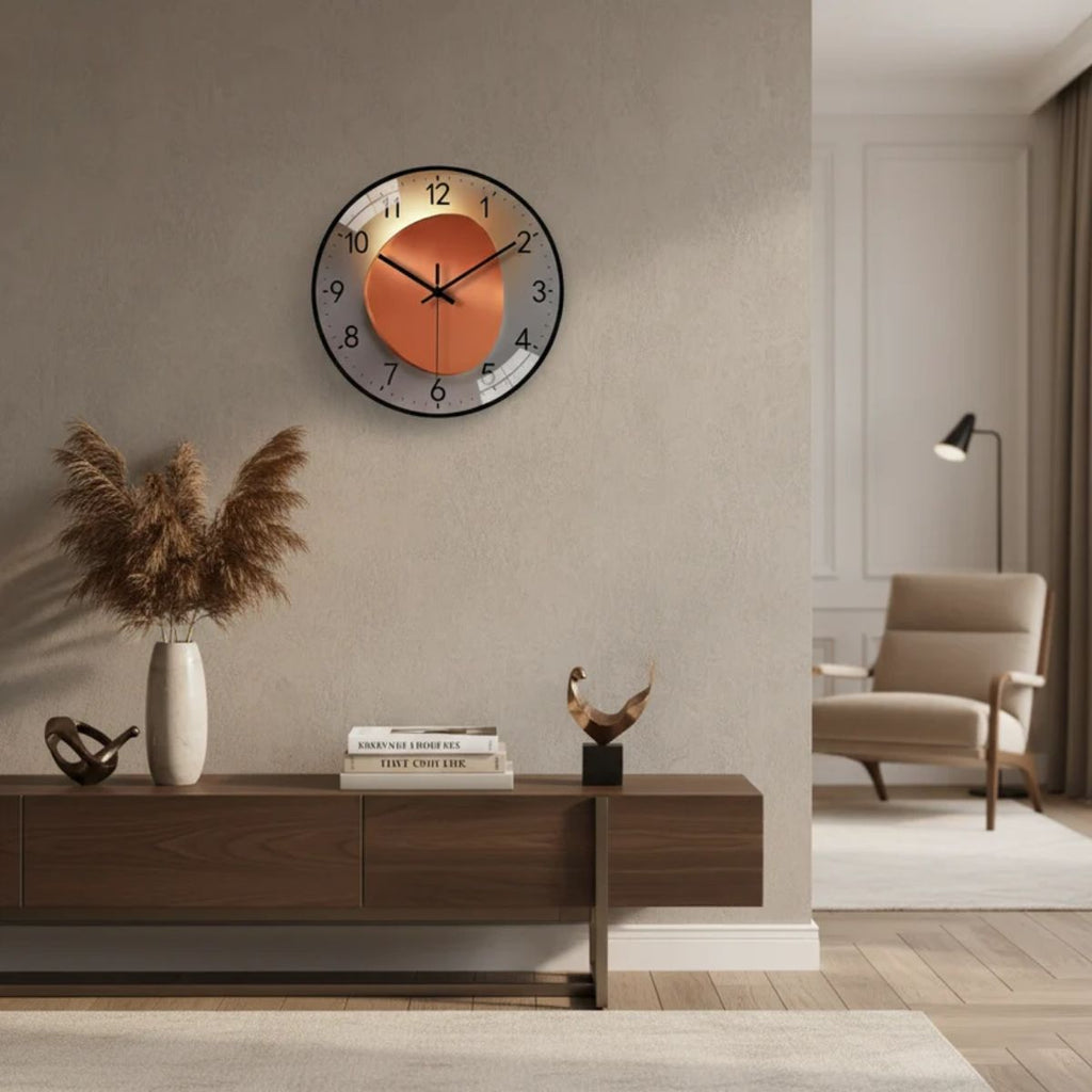 Luminous Wall Clock, Silent Glow in the Dark Glass Face, 8 to 16 Inch