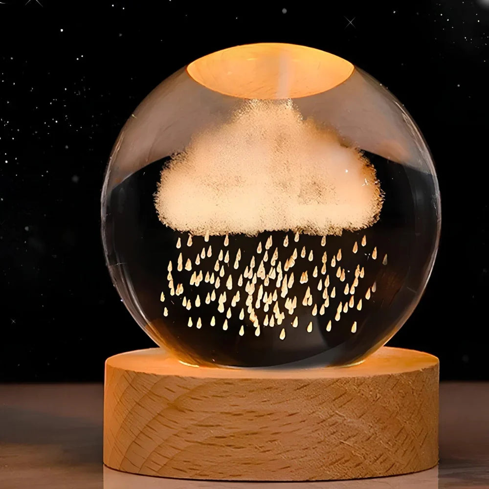 Crystal Ball Night Light, 3D Galaxy Planet Lamp, USB LED, 25 Designs