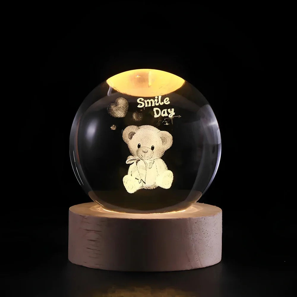 Crystal Ball Night Light, 3D Galaxy Planet Lamp, USB LED, 25 Designs