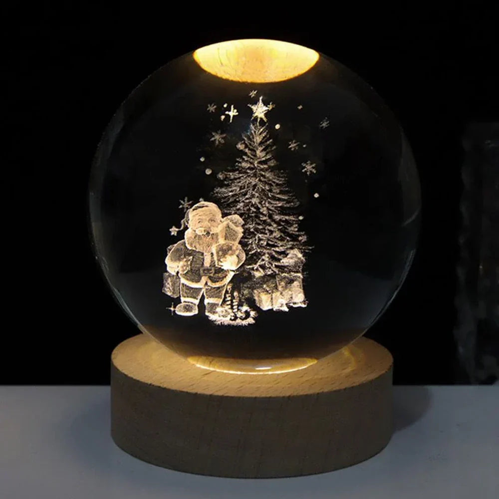 Crystal Ball Night Light, 3D Galaxy Planet Lamp, USB LED, 25 Designs