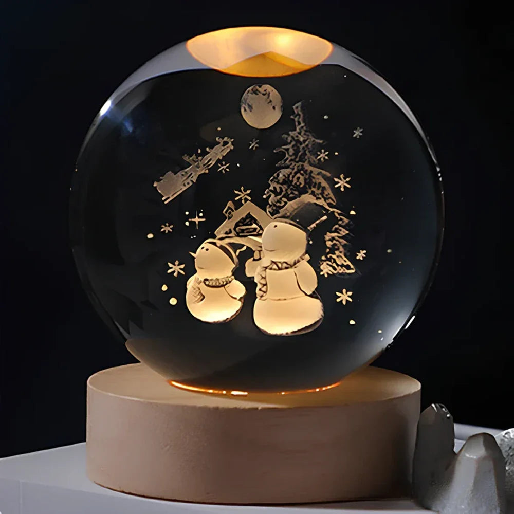 Crystal Ball Night Light, 3D Galaxy Planet Lamp, USB LED, 25 Designs